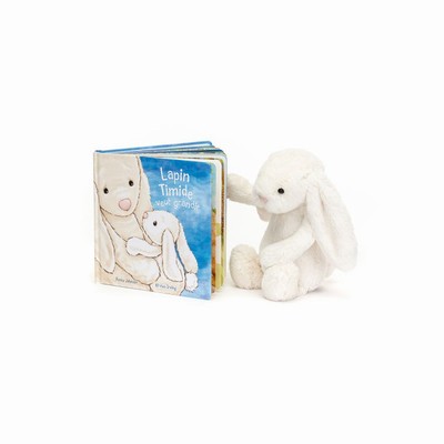 Jellycat Lapin Timide Veut Grandir Livre and Bashful Cream Bunny Medium UK | 08569KUFE